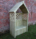 DAISY TRELLIS STORAGE ARBOUR SITS-CHURNET VALLEY GARDEN FURNITURE-DA101-2 SEATER TIMBER ARBOUR|GROVECRAF